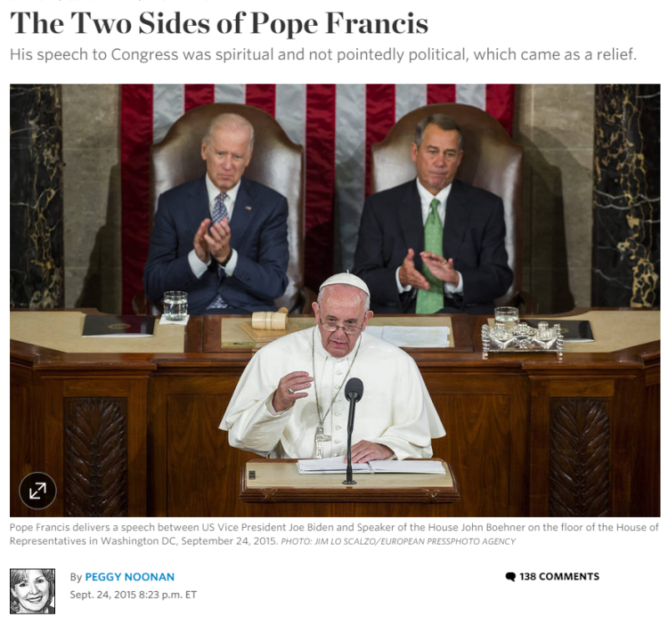 Peggy Noonan article pope